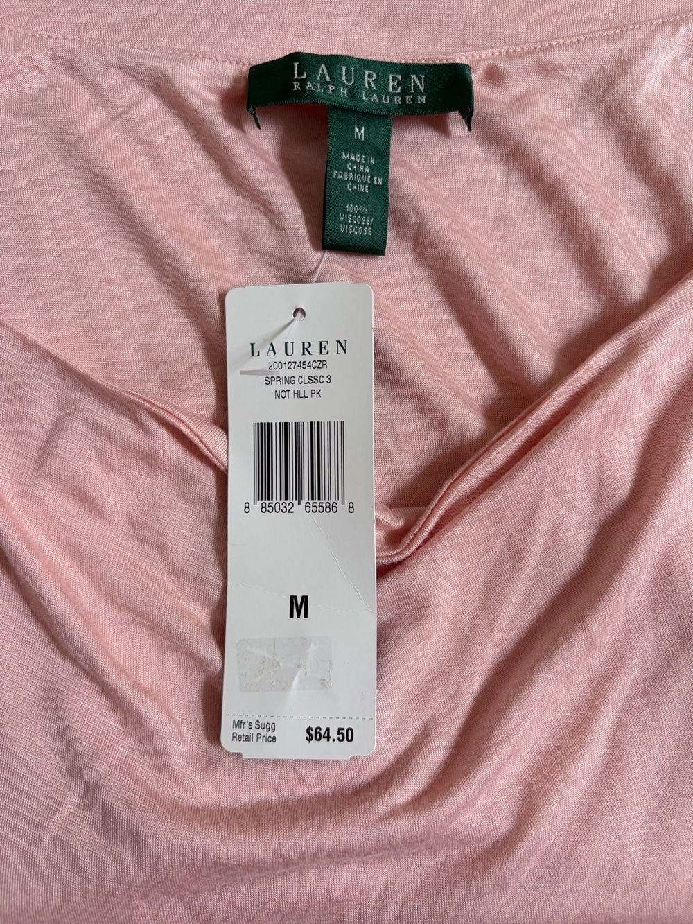 Ralph Lauren New Light Pink Draped Neckline Sleeveless Top Medium NWT - Picture 3 of 9